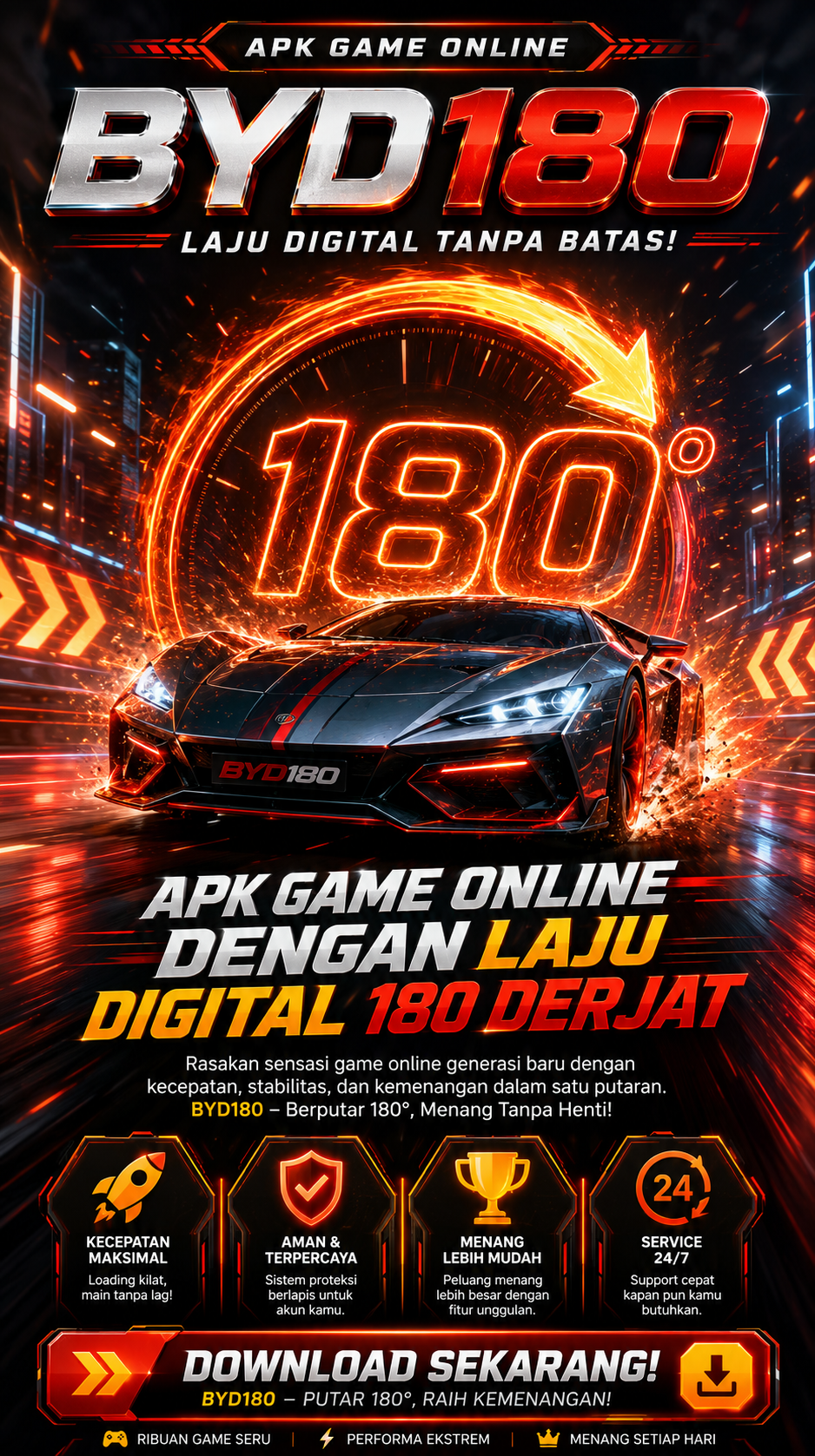 Cuplikan layar menu unduhan BYD180 untuk perangkat Android